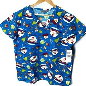 Serene‎ Santa from Mars Christmas Scrub Top
